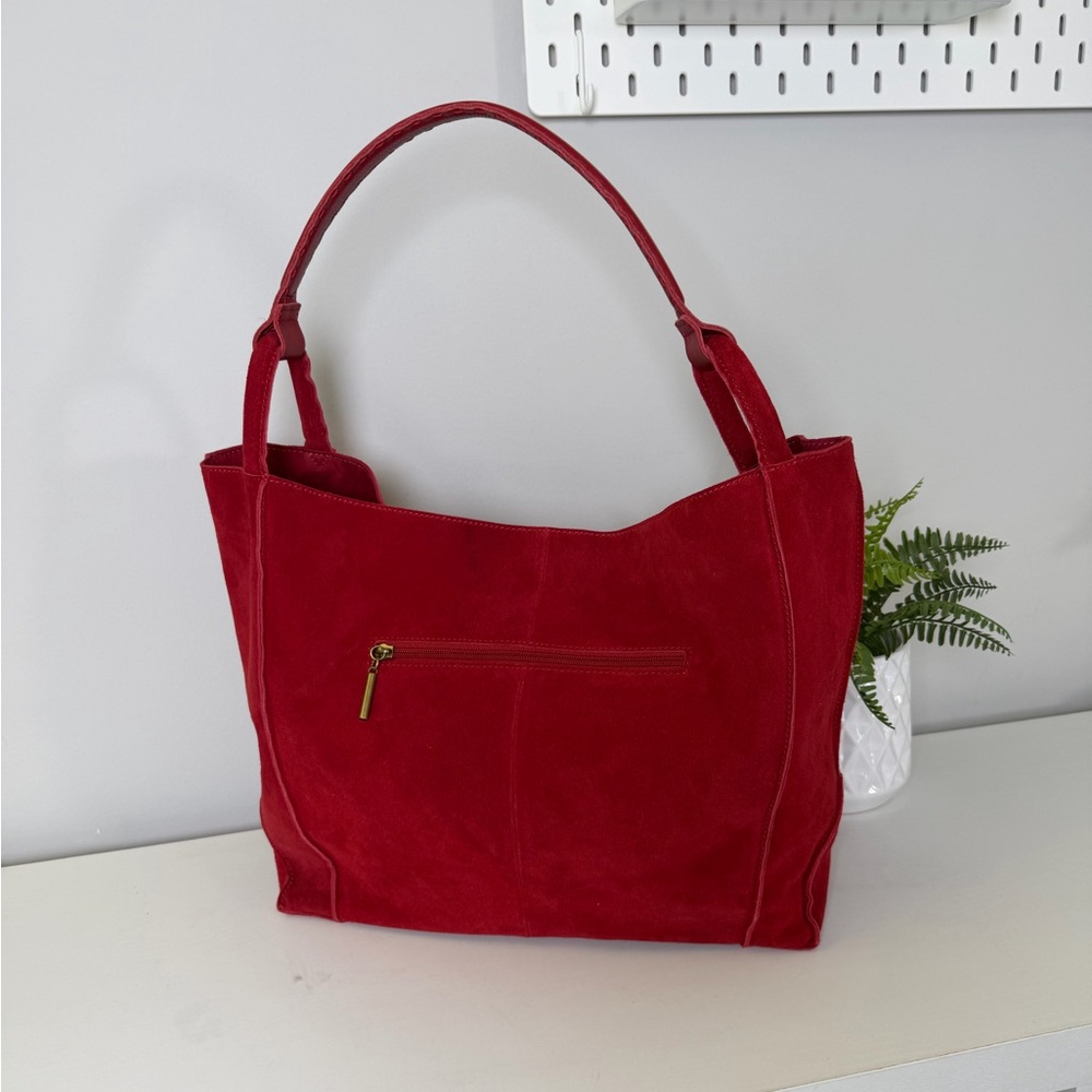 The Sak Los Feliz Large Tote Bag In Scarlet Suede - Picture 3 of 10